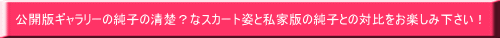 公開版ギャラリーの純子の清楚?なスカート姿と私家版の純子との対比をお楽しみ下さい!